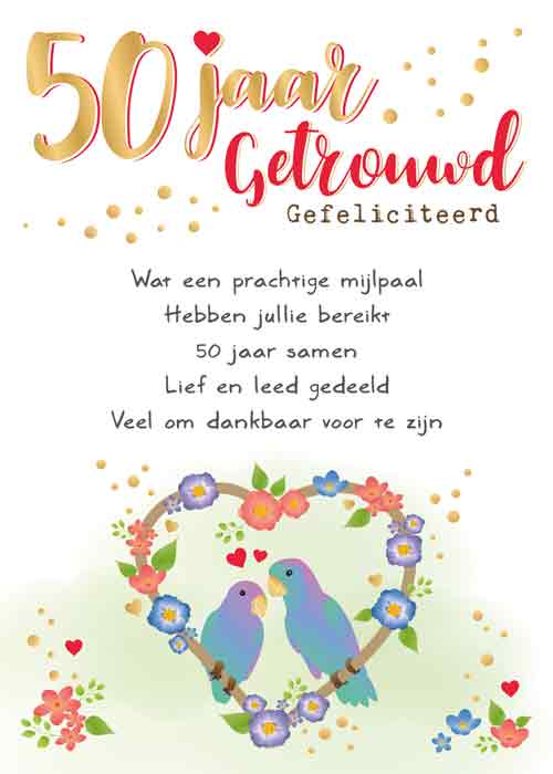 Mus ego knop Het Muizenhol - wenskaart trouwdag 50 jaar getrouwd met tekst