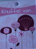 minikaartje dubbel knuffel van roze met bloemen