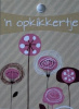 minikaartje dubbel n opkikkertje beige met roze bloemen