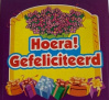 sticker hoera gefeliciteerd bloemen
