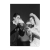 zwart wit foto getrouwd stel aan bier
