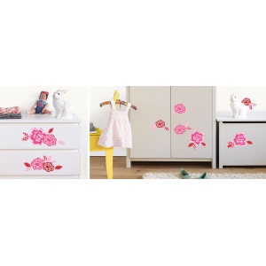 meubelstickers nouvelles images roze bloem